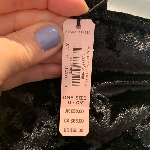 NWT Victoria's Secret Black Crushed Velvet Tote Bag - Picture 2 of 7